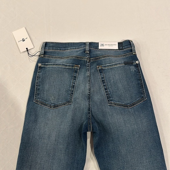 7 for all mankind women’s the high waist ankle skinny jeans size 26 NWT - Picture 6 of 7
